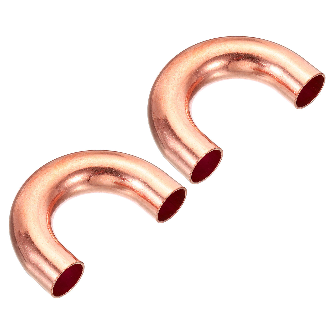 Harfington 3/4 Inch OD 78x51mm Elbow Copper Pipe Fitting, 2 Pack 180 Degree Bend Welding Sweat Solder Connection for HVAC Air Conditioner Plumbing