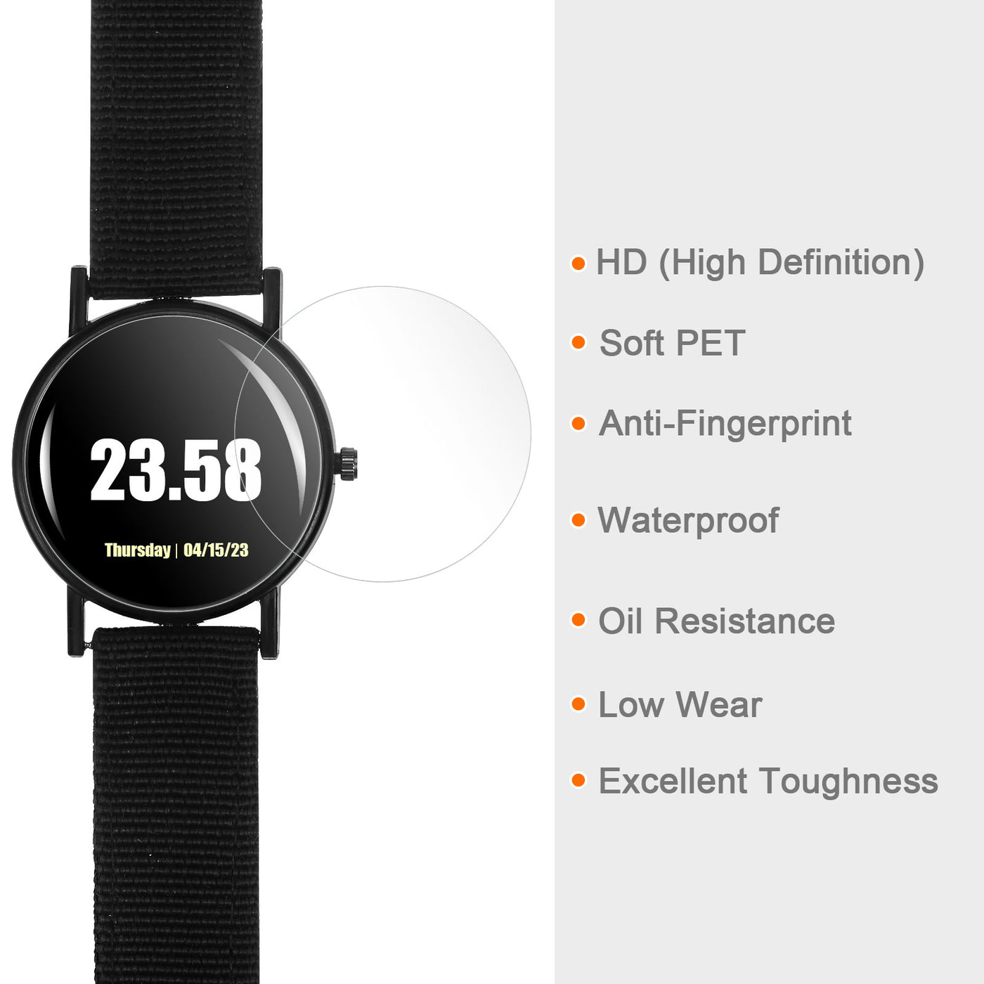 Harfington 5pcs Watch Glass Screen Protectors 17mm HD High Definition Protective Film