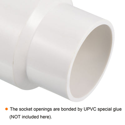 Harfington PVC Reducer Pipe Fitting 63x50mm, Straight Coupling Adapter Connector, White