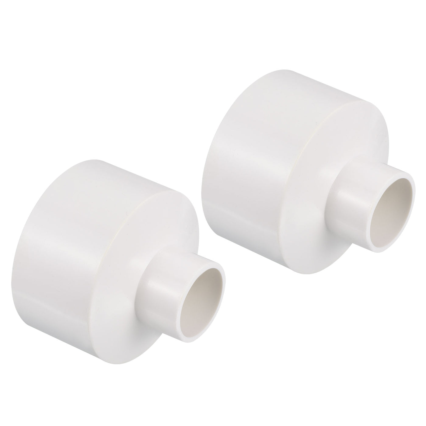Harfington PVC Reducer Pipe Fitting 75x32mm, 2 Pack Straight Coupling Adapter Connector, White