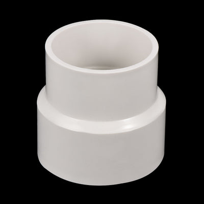 Harfington PVC Reducer Pipe Fitting 75x63mm, Straight Coupling Adapter Connector, White
