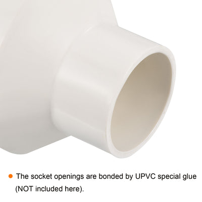 Harfington PVC Reducer Pipe Fitting 90x50mm, 2 Pack Straight Coupling Adapter Connector, White