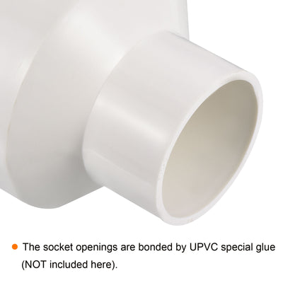 Harfington PVC Reducer Pipe Fitting 110x63mm, Straight Coupling Adapter Connector, White