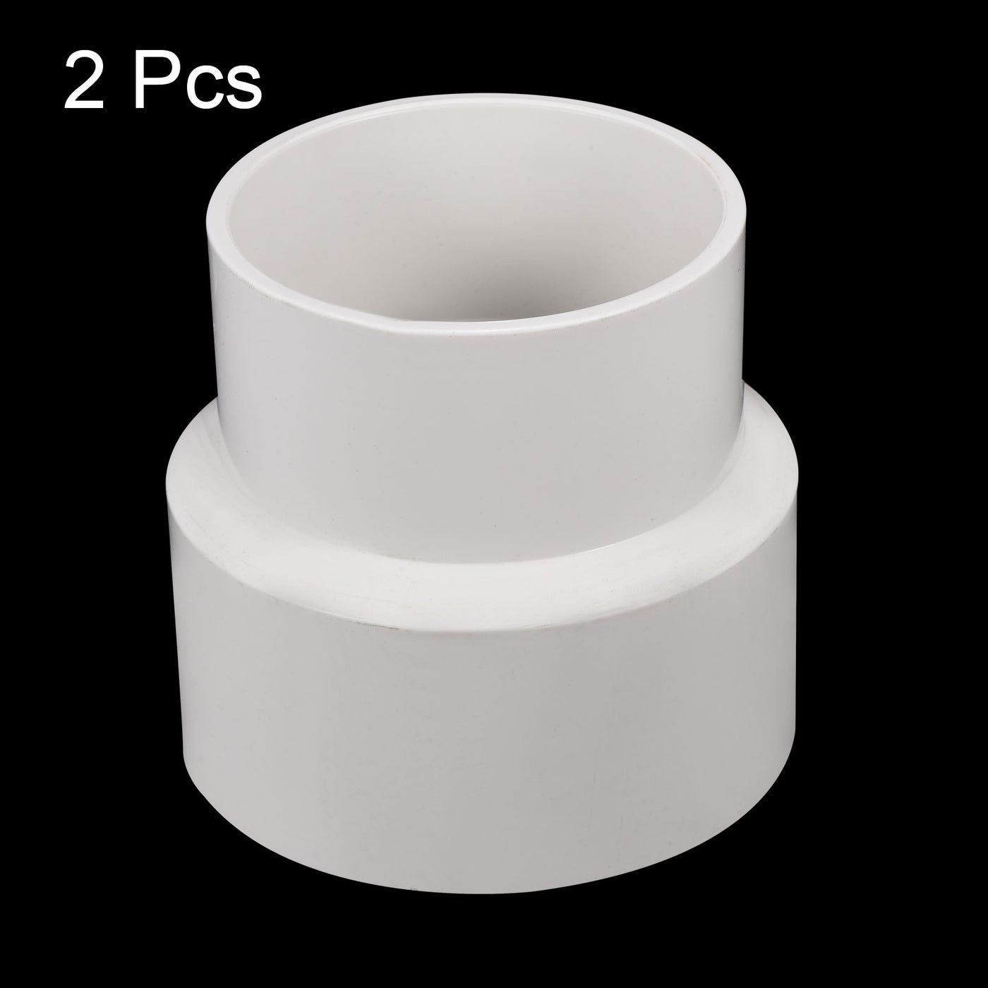 Harfington PVC Reducer Pipe Fitting 110x90mm, 2 Pack Straight Coupling Adapter Connector, White