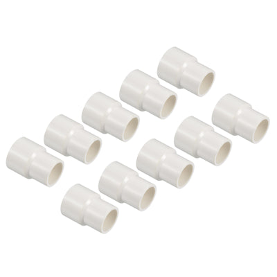 Harfington PVC Reducer Pipe Fitting 25x20mm, 10 Pack Straight Coupling Adapter Connector, White