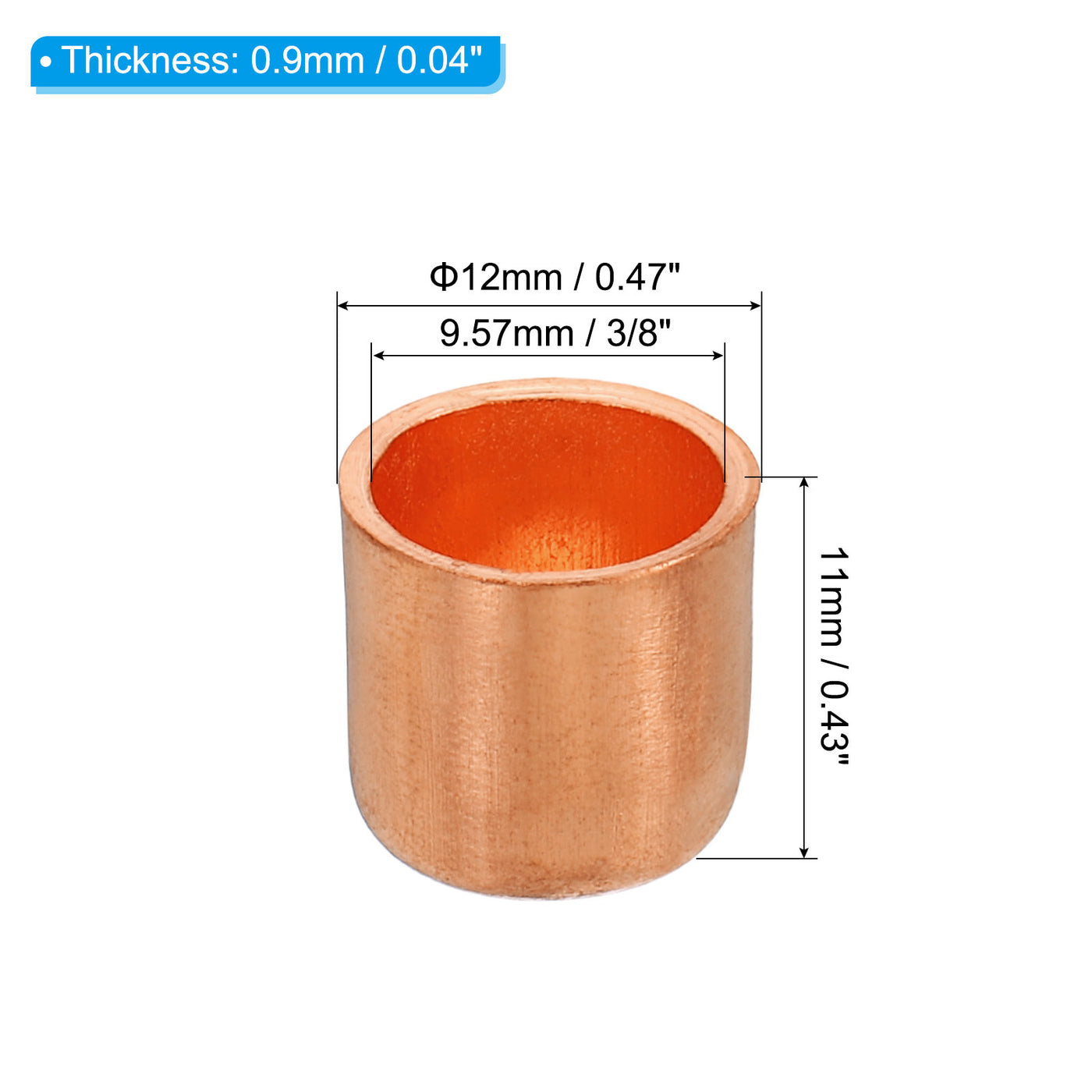 Harfington Copper Pipe End Cap, Copper Fitting Cap Sweat Plug Solder Connection for Plumbing HVAC Air Conditioner