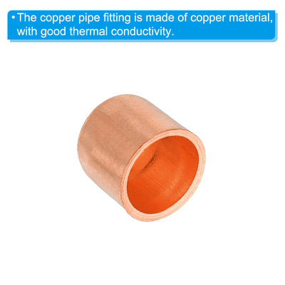 Harfington 3/8 Inch ID Copper Pipe End Cap, 5 Pack Copper Fitting Cap Sweat Plug Solder Connection for Plumbing HVAC Air Conditioner