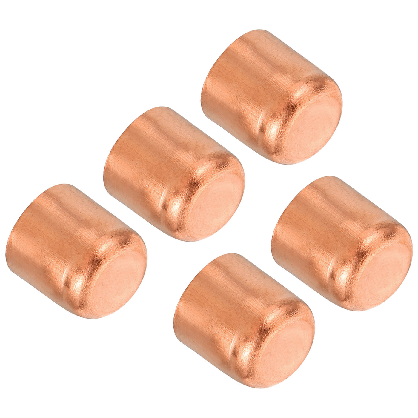 Harfington 3/8 Inch ID Copper Pipe End Cap, 5 Pack Copper Fitting Cap Sweat Plug Solder Connection for Plumbing HVAC Air Conditioner