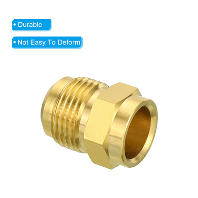 Harfington 5/8 SAE Male Thread Brass Flare Tube Fitting, Pipe Adapter Connector for Plumbing HVAC Air Conditioner