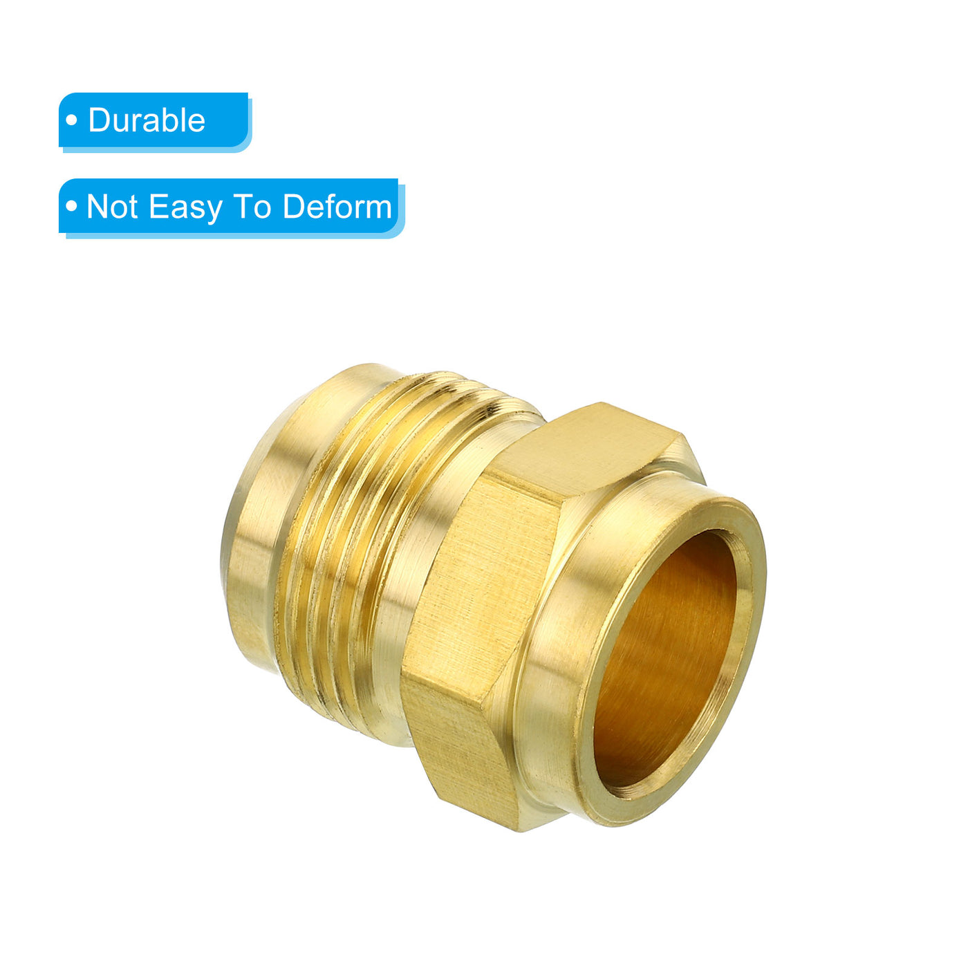 Harfington 3/4 SAE Male Thread Brass Flare Tube Fitting, Pipe Adapter Connector for Plumbing HVAC Air Conditioner