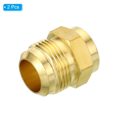 Harfington 3/4 SAE Male Thread Brass Flare Tube Fitting, 2 Pack Pipe Adapter Connector for Plumbing HVAC Air Conditioner