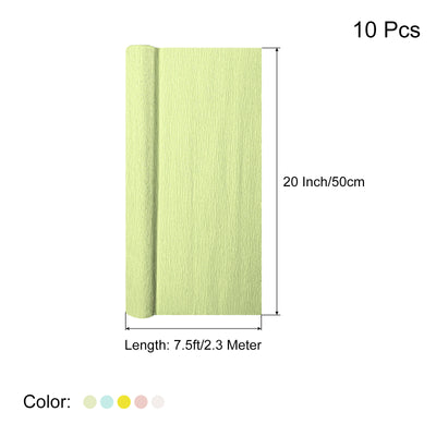 Harfington Crepe Paper Streamers 10 Rolls 7.5ft in 5 Colors for Party Decorations(White, Light Pink,Dark Yellow,Light Blue,Light Green)