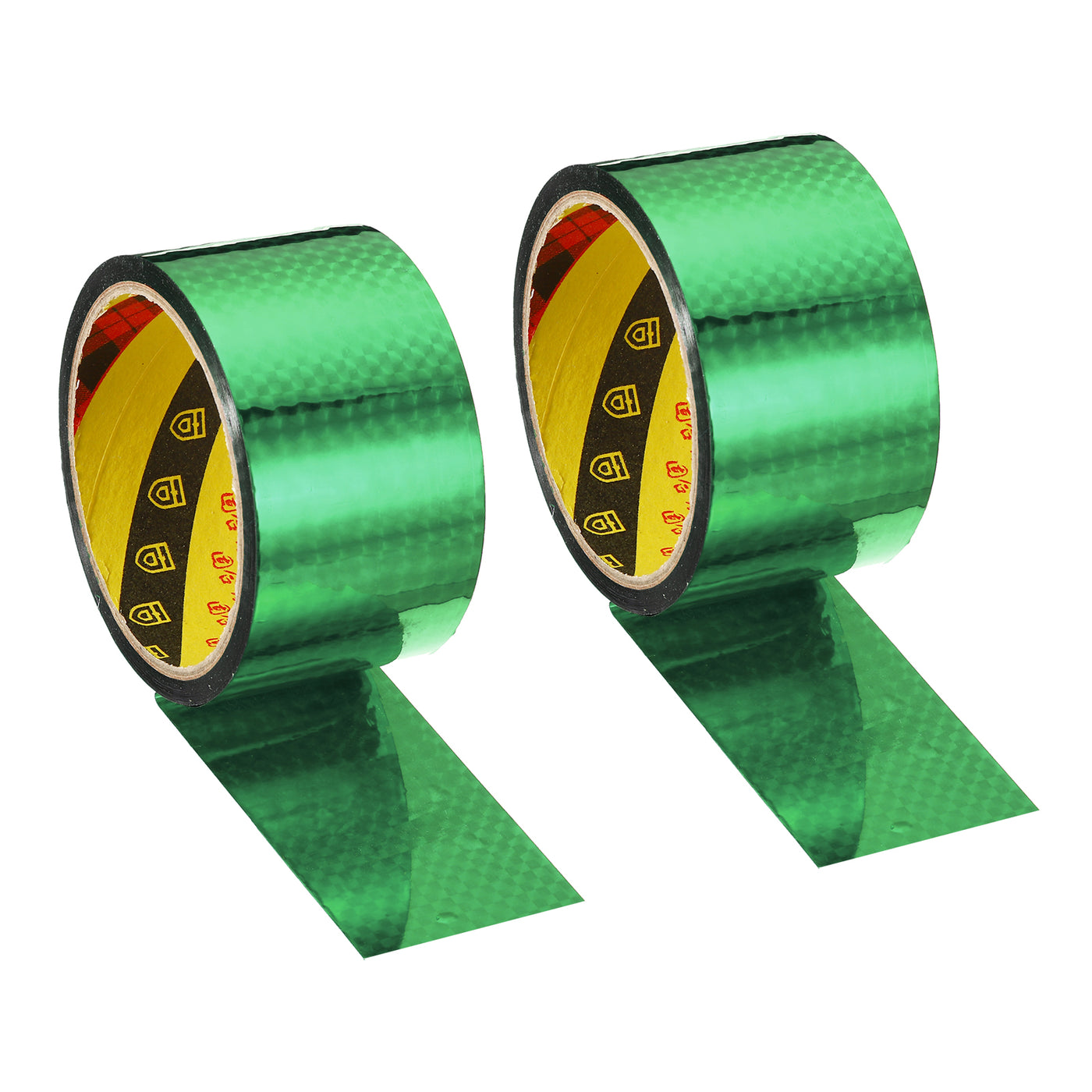 Harfington Prism Tape 50mm x 30m, 2 Pack Holographic Reflective Self Adhesive for DIY Art Craft Wrapping Decoration, Green