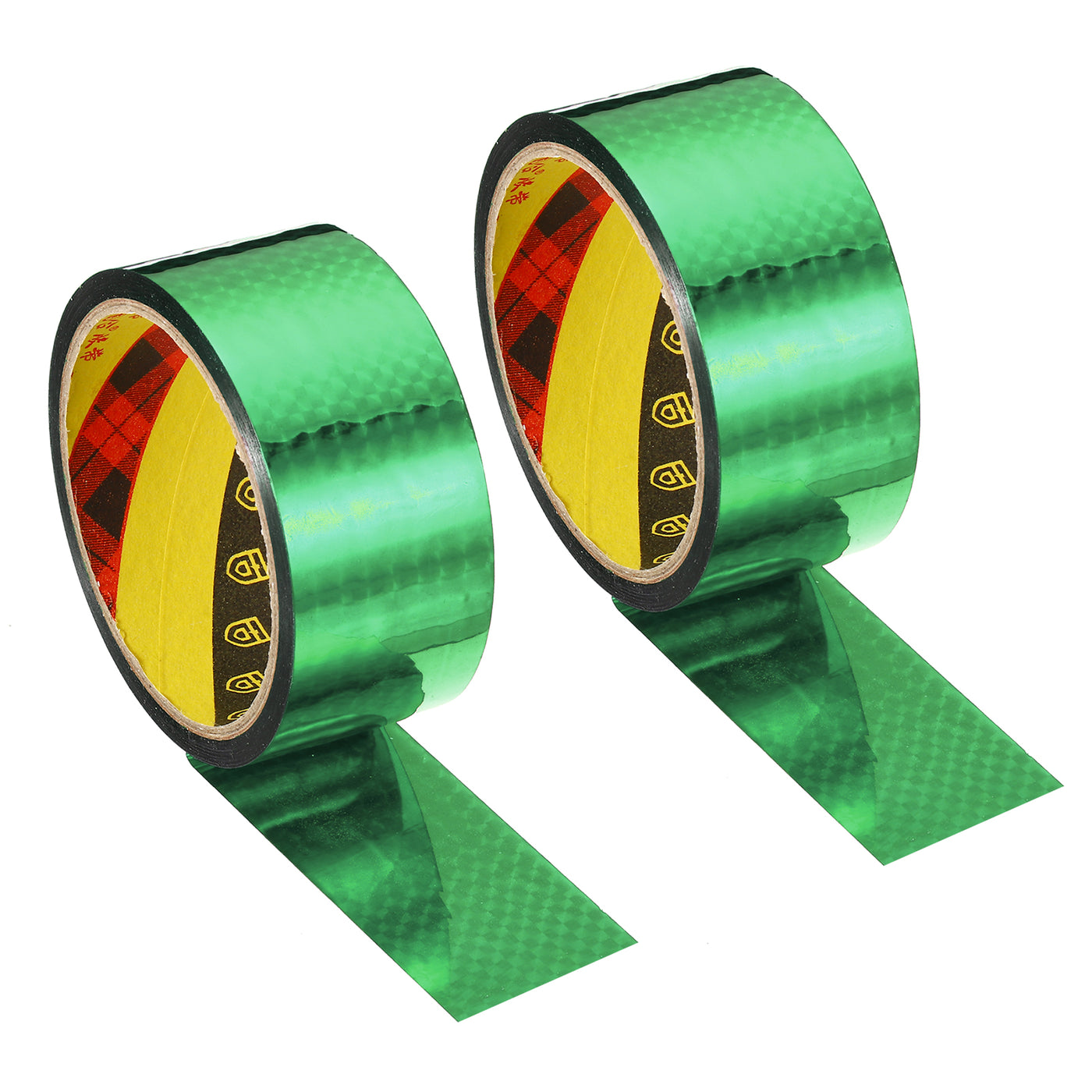 Harfington Prism Tape 40mm x 30m, 2 Pack Holographic Reflective Self Adhesive for DIY Art Craft Wrapping Decoration, Green