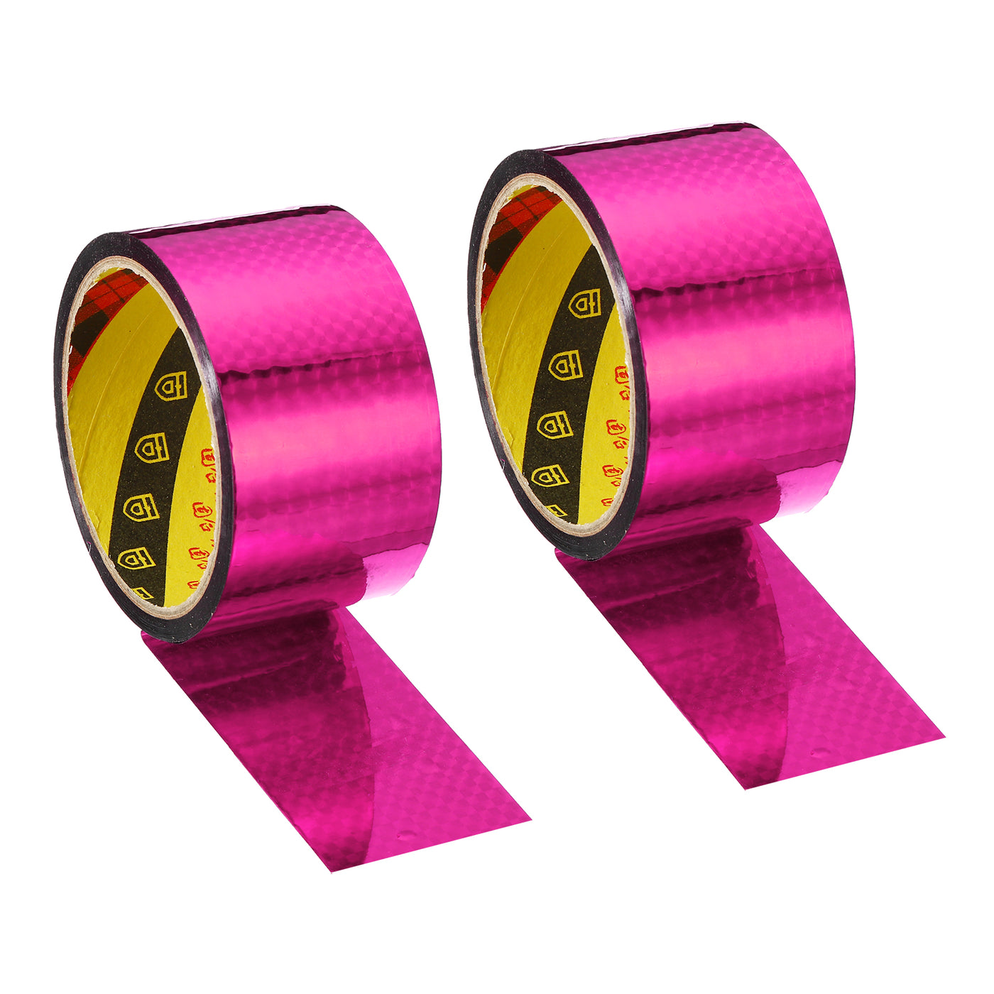 Harfington Prism Tape 50mm x 30m, 2 Pack Holographic Reflective Self Adhesive for DIY Art Craft Wrapping Decoration, Rose Red
