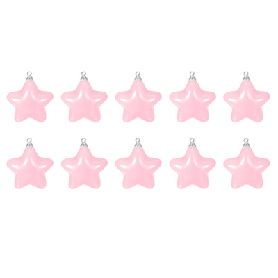 Harfington Star Bead Pendants with Charm Loop for Jewelry Making Craft, 24Pcs Pink