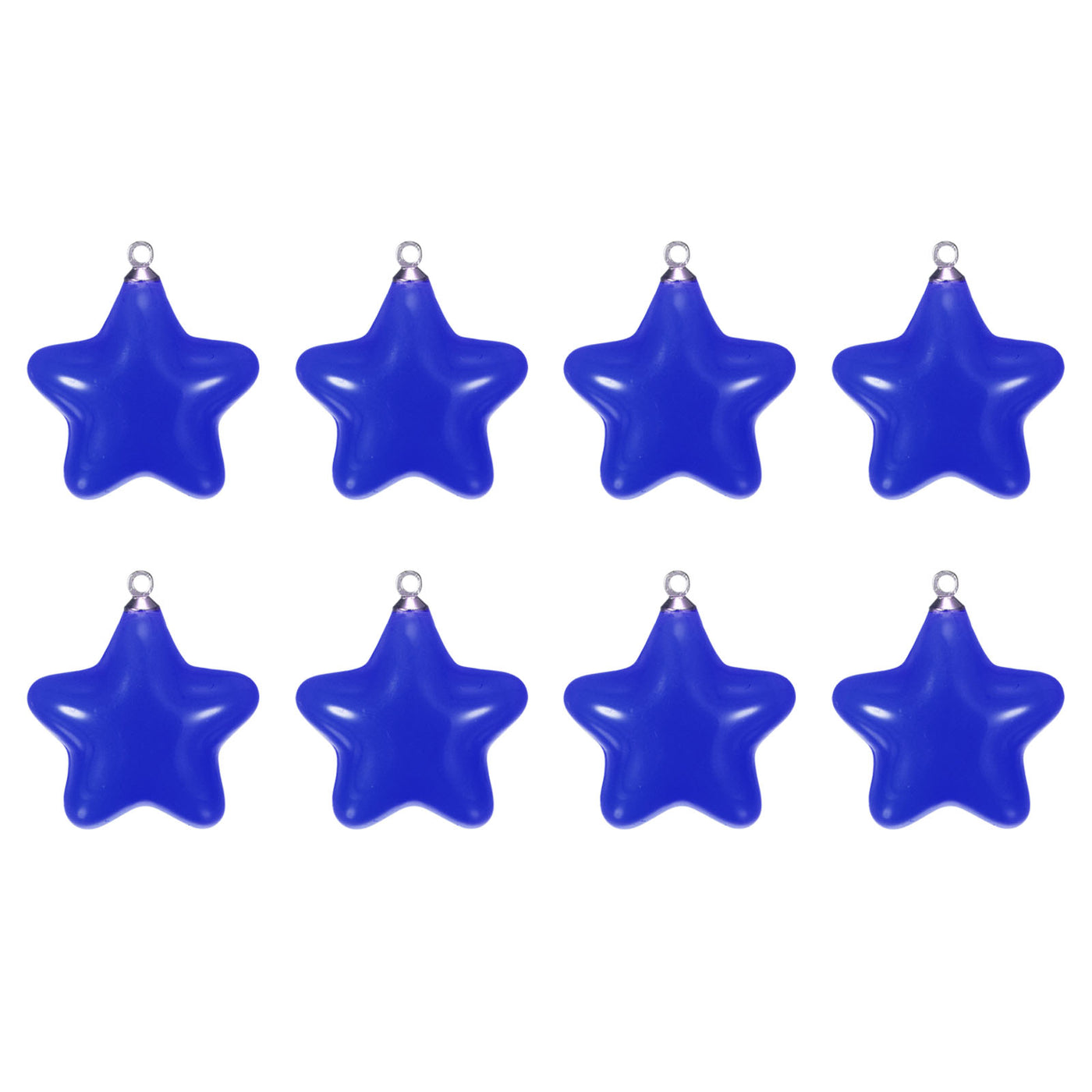 Harfington Star Bead Pendants with Charm Loop for Jewelry Making Craft, 8Pcs Blue