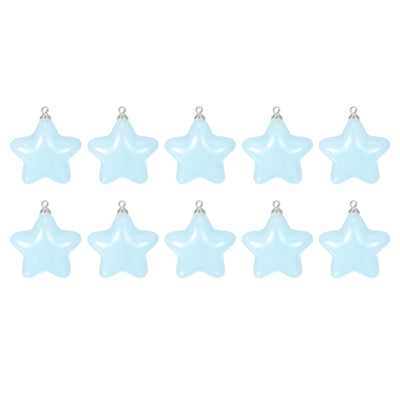 Harfington Star Bead Pendants with Charm Loop for Jewelry Making Craft, 24Pcs Sky Blue