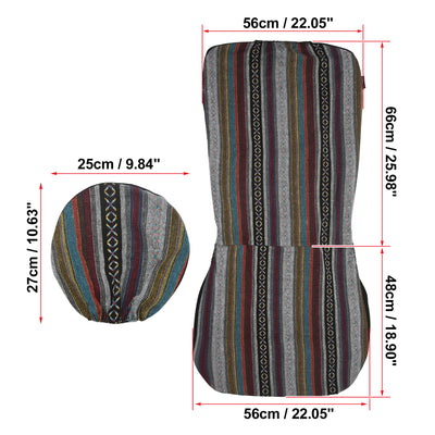 Harfington Baja Saddle Blanket Car Seat Covers Front Set with Headrest Cover Washable Breathable Striped Woven Cloth Seat Covers for Most Cars SUV Sedan Truck Multicolor