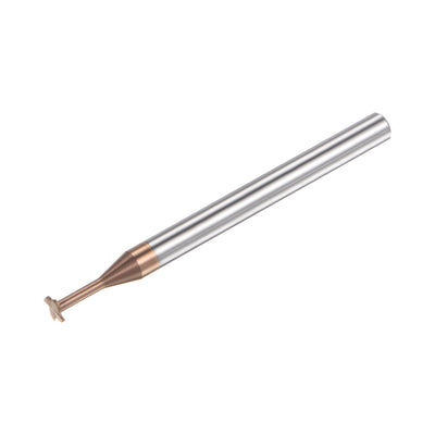 Harfington 4mm x 0.5mm Titanium Coated Carbide T Slot End Mill Cutter for Stainless Steel