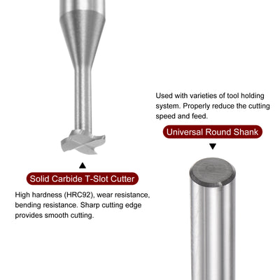 Harfington 4mm x 0.5mm Solid Carbide 4 Flutes T Slot End Mill Cutter for Aluminum Copper