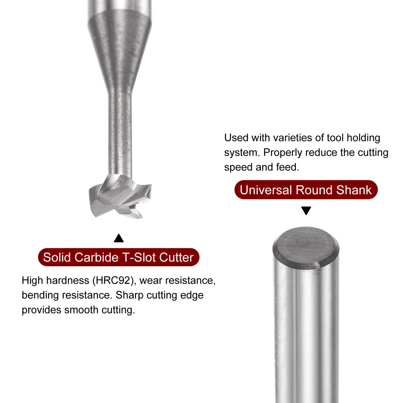 Harfington 4mm x 1.2mm Solid Carbide 4 Flutes T Slot End Mill Cutter for Aluminum Copper