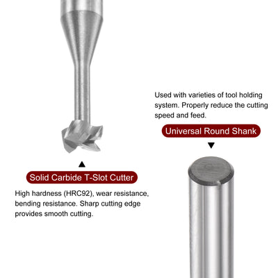 Harfington 4mm x 1.5mm Solid Carbide 4 Flutes T Slot End Mill Cutter for Aluminum Copper