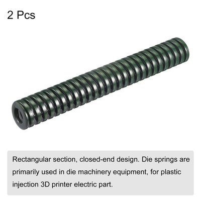 Harfington Uxcell 3D Printer Die Spring, 2pcs 25mm OD 175mm Long Spiral Stamping Compression Green