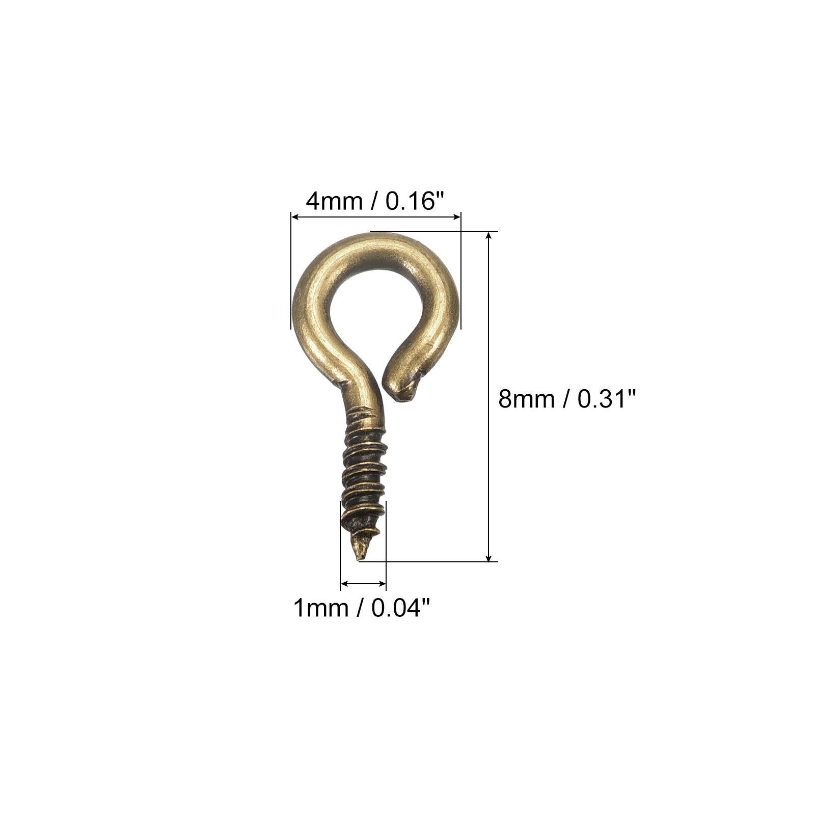 Uxcell 500Pcs Small Screw Eye Hooks Mini Eyelets Screws, 4x8x1mm ...