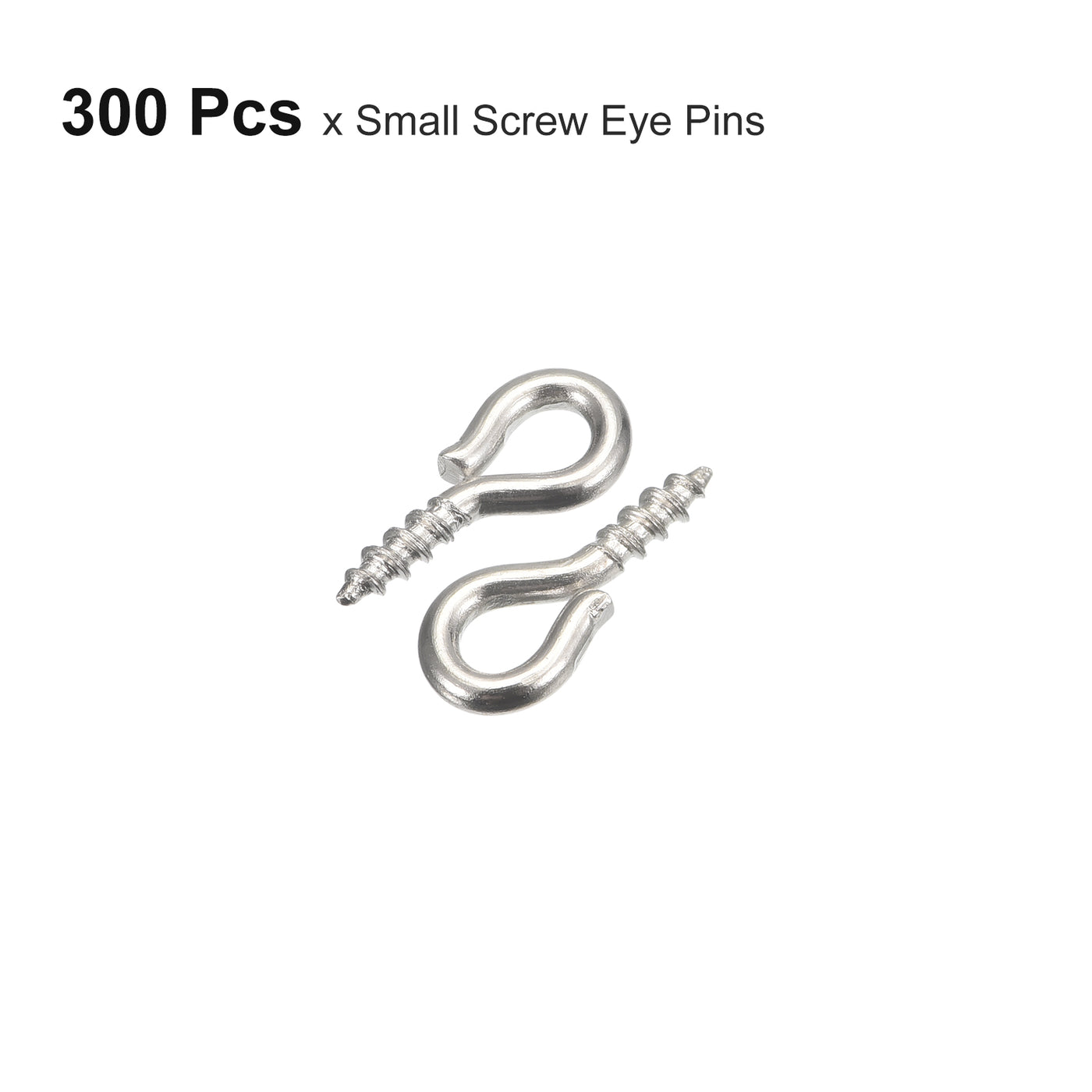 uxcell Uxcell 300Pcs Small Screw Eye Hooks Mini Eyelets Screws, 4.5x10x1.2mm, Nickel Silver