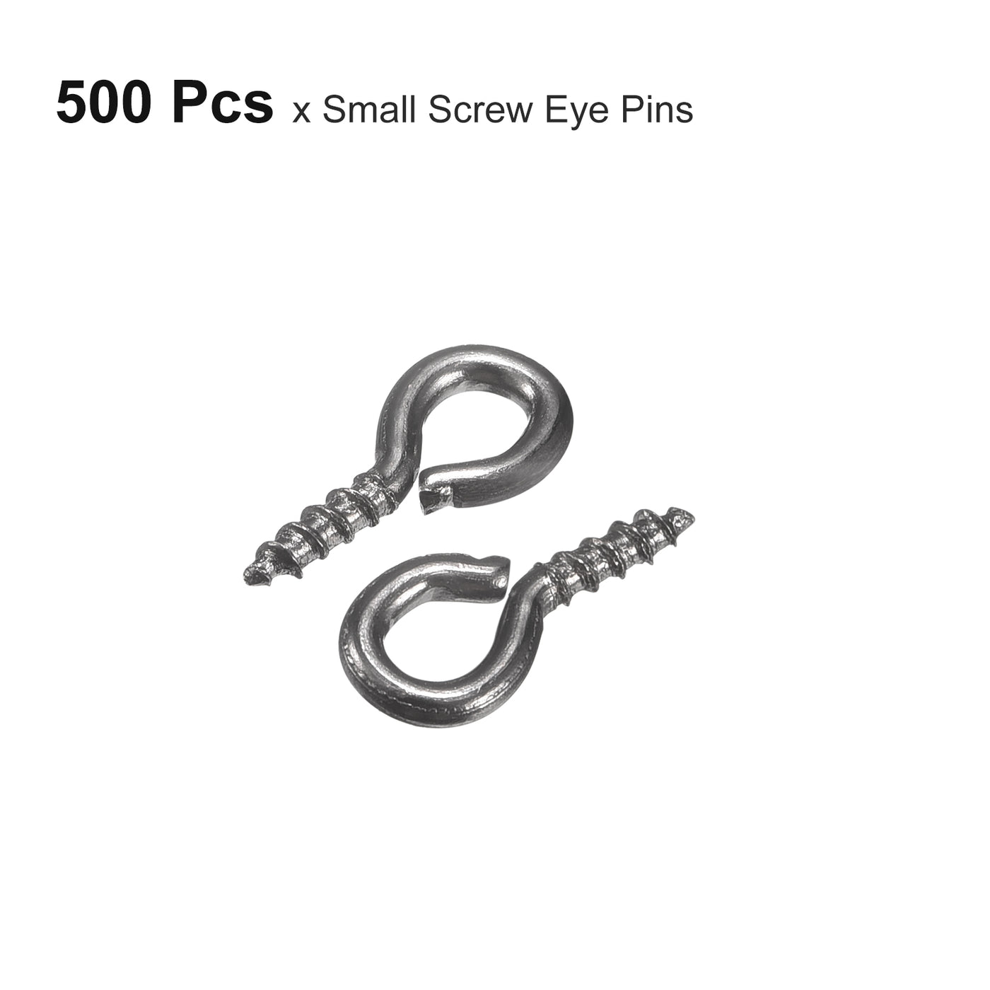uxcell Uxcell 500Pcs Small Screw Eye Hooks Mini Eyelets Screws, 4.5x10x1.2mm, Dark Gray
