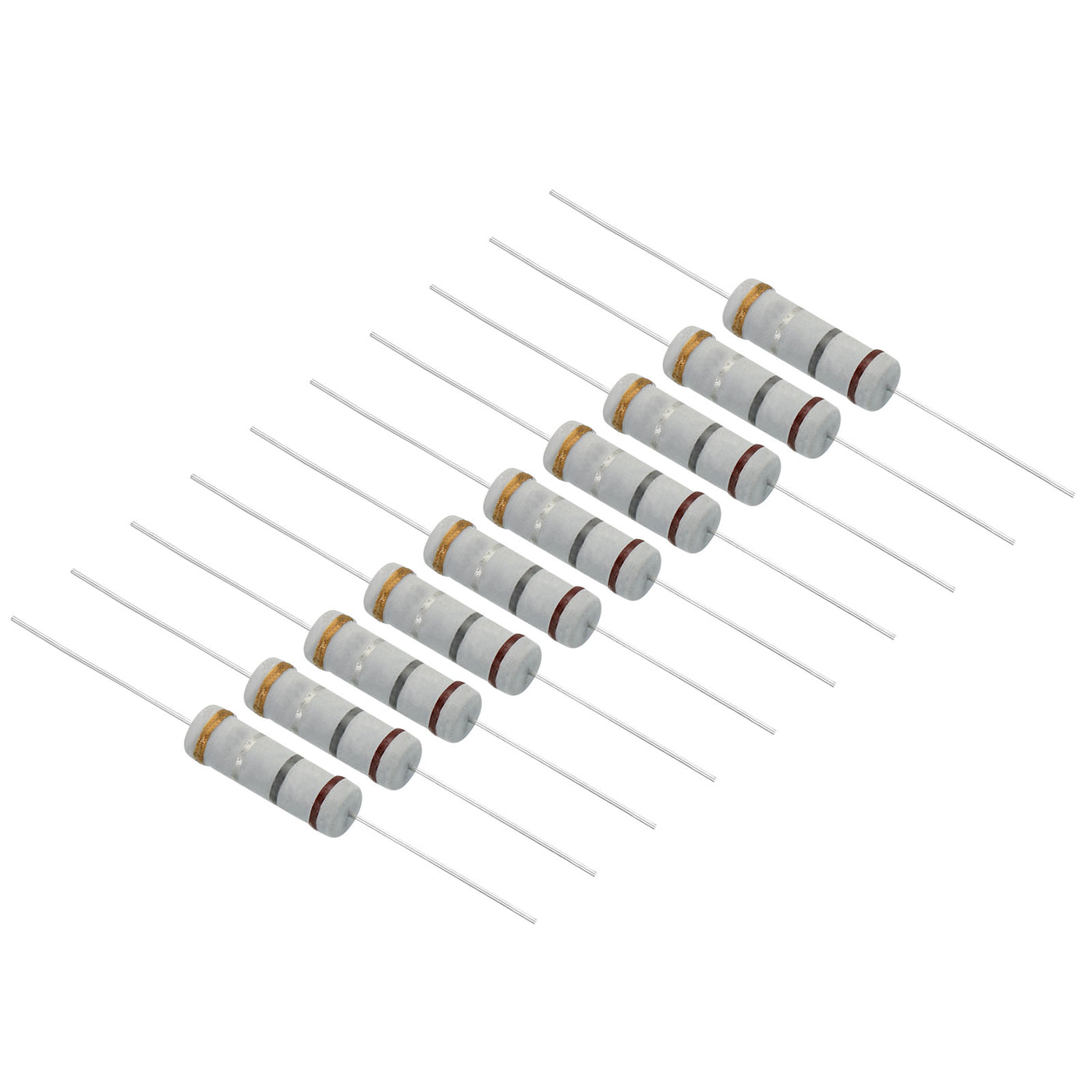 Harfington 5Watt 0.18 Ohm Carbon Film Resistor, 10 Pcs 5% Tolerance Resistors Axial Lead Colored Ring for DIY Projects and Experiments