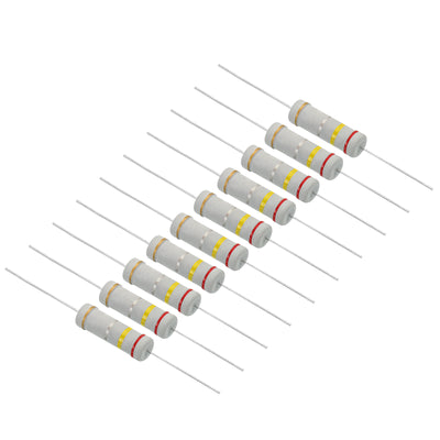 Harfington 5Watt 0.24 Ohm Carbon Film Resistor, 10 Pcs 5% Tolerance Resistors Axial Lead Colored Ring for DIY Projects and Experiments