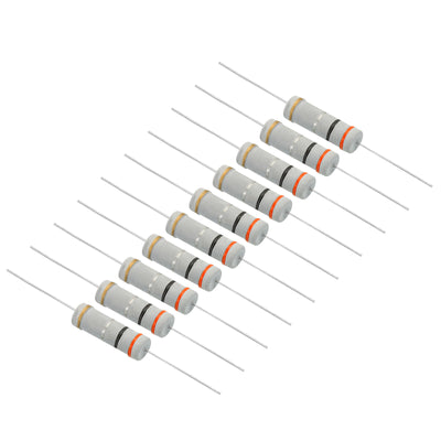 Harfington 5Watt 0.3 Ohm Carbon Film Resistor, 20 Pcs 5% Tolerance Resistors Axial Lead Colored Ring for DIY Projects and Experiments