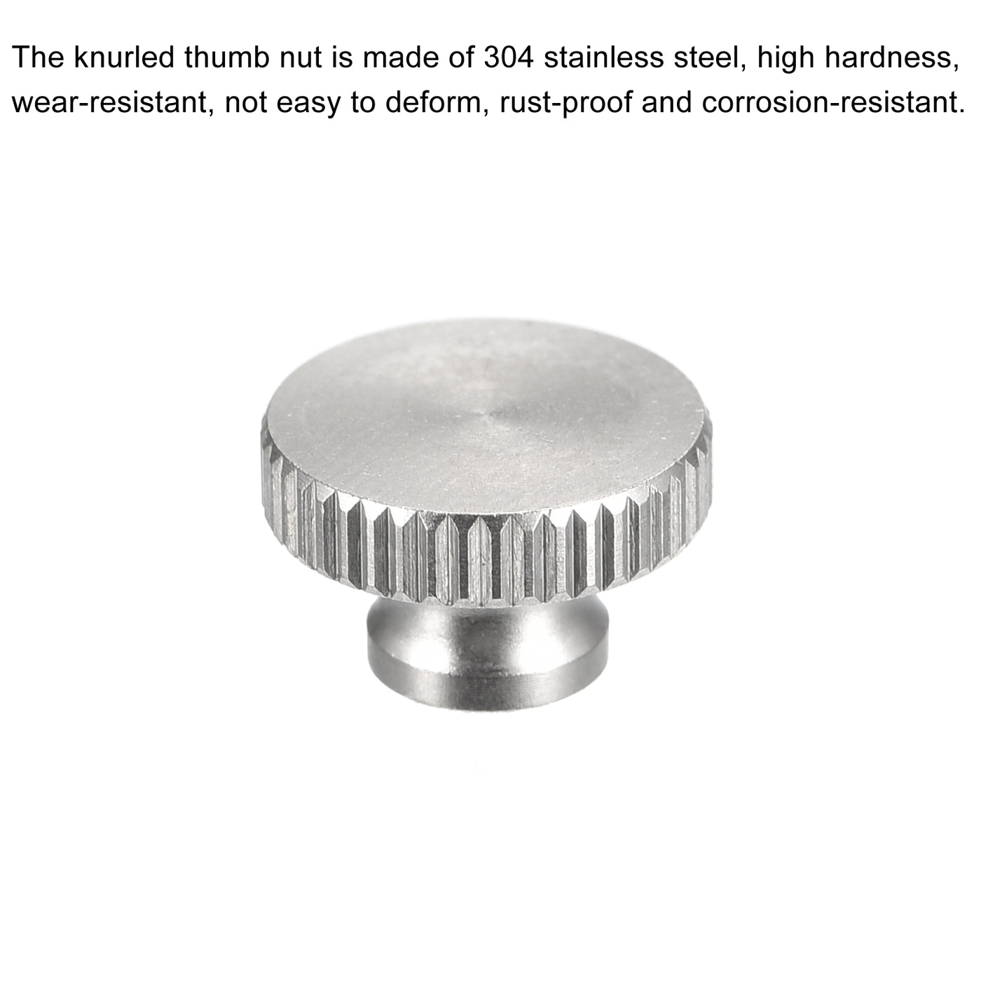 uxcell Uxcell Knurled Thumb Nuts, 2pcs M3 x D11mm x H7mm 304 Stainless Steel Blind Hole Nuts