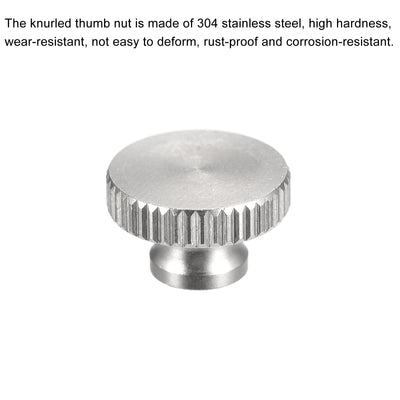 Harfington Uxcell Knurled Thumb Nuts, 2pcs M3 x D11mm x H7mm 304 Stainless Steel Blind Hole Nuts