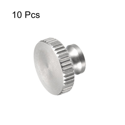 Harfington Uxcell Knurled Thumb Nuts, 10pcs M3 x D11mm x H7mm 304 Stainless Steel Blind Hole Nuts