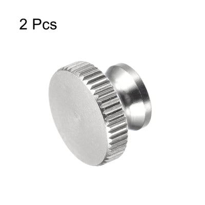 Harfington Uxcell Knurled Thumb Nuts, 2pcs M4 x D12mm x H8mm 304 Stainless Steel Blind Hole Nuts