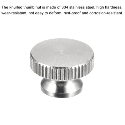 Harfington Uxcell Knurled Thumb Nuts, 2pcs M4 x D12mm x H8mm 304 Stainless Steel Blind Hole Nuts