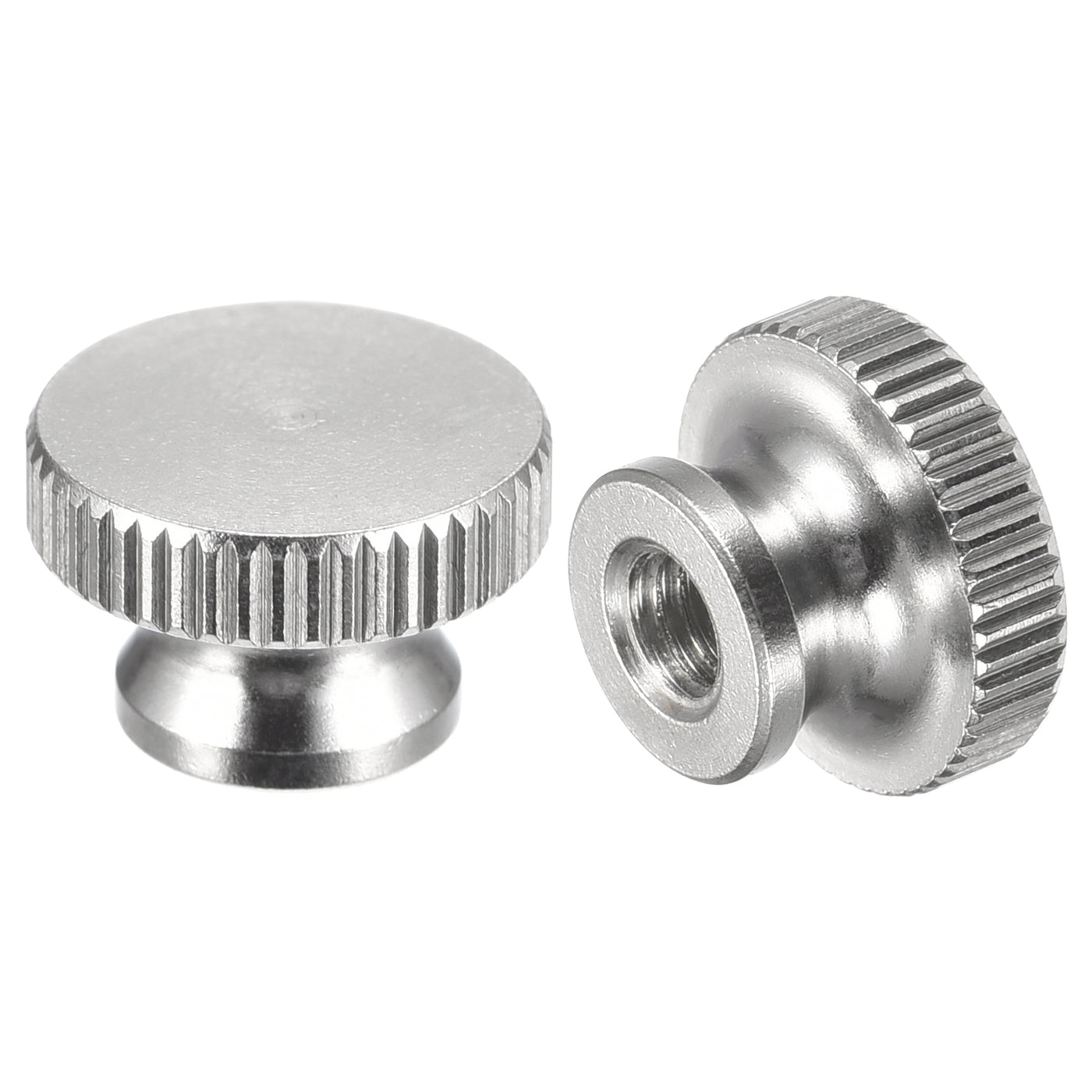 uxcell Uxcell Knurled Thumb Nuts, 2pcs M4 x D12mm x H8mm 304 Stainless Steel Blind Hole Nuts