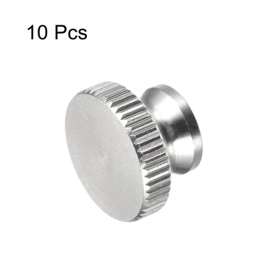 Harfington Uxcell Knurled Thumb Nuts, 10pcs M4 x D12mm x H8mm 304 Stainless Steel Blind Hole Nuts