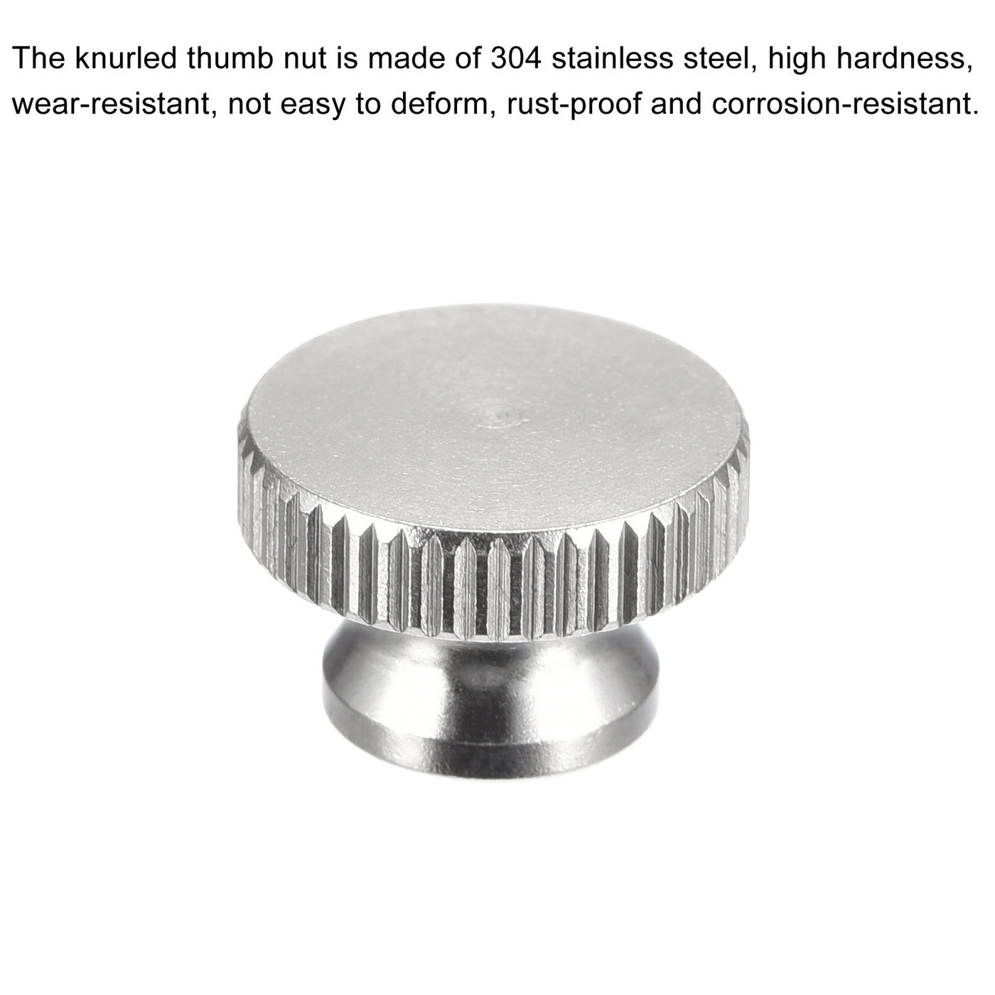 uxcell Uxcell Knurled Thumb Nuts, 10pcs M4 x D12mm x H8mm 304 Stainless Steel Blind Hole Nuts