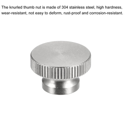 Harfington Uxcell Knurled Thumb Nuts, 2pcs M5 x D16mm x H10mm 304 Stainless Steel Blind Hole Nuts