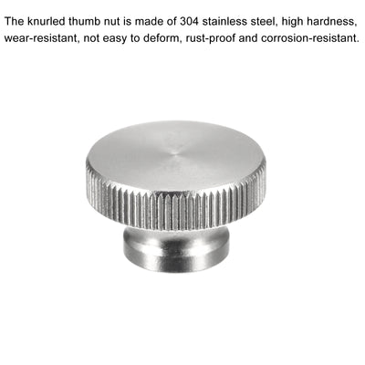 Harfington Uxcell Knurled Thumb Nuts, 2pcs M6 x D20mm x H12mm 304 Stainless Steel Blind Hole Nuts