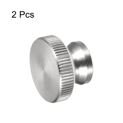 Harfington Uxcell Knurled Thumb Nuts, 2pcs M8 x D24mm x H16mm 304 Stainless Steel Blind Hole Nuts