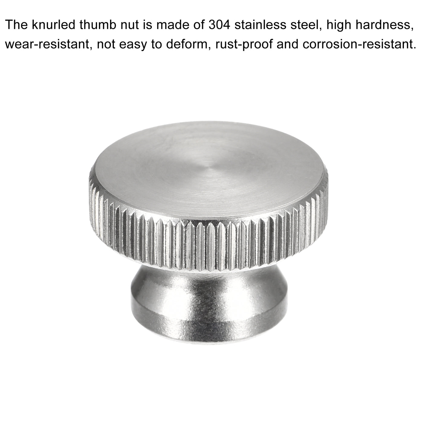 uxcell Uxcell Knurled Thumb Nuts, 2pcs M8 x D24mm x H16mm 304 Stainless Steel Blind Hole Nuts