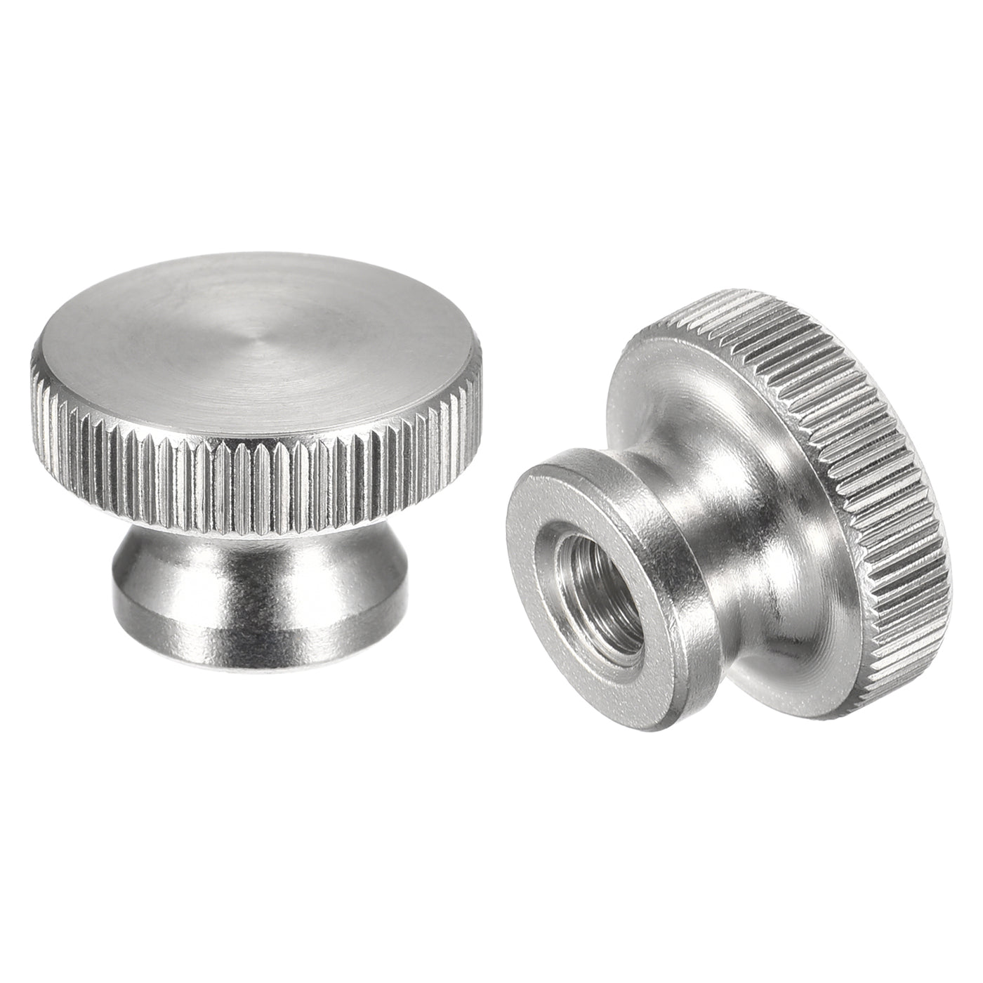 uxcell Uxcell Knurled Thumb Nuts, 2pcs M8 x D24mm x H16mm 304 Stainless Steel Blind Hole Nuts