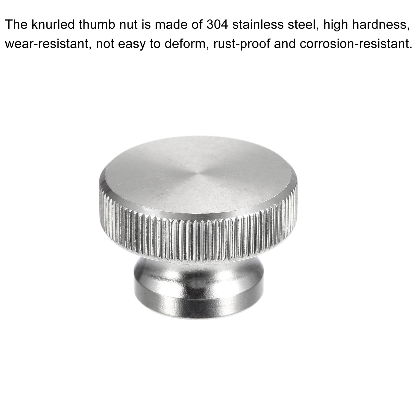 uxcell Uxcell Knurled Thumb Nuts, 2pcs M10 x D30mm x H20mm 304 Stainless Steel Blind Hole Nuts