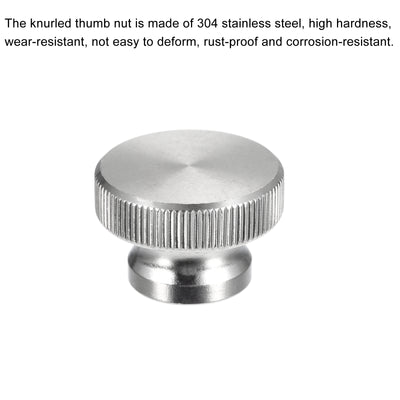 Harfington Uxcell Knurled Thumb Nuts, 4pcs M10 x D30mm x H20mm 304 Stainless Steel Blind Hole Nuts