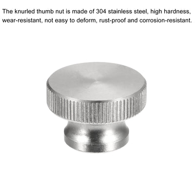 Harfington Uxcell Knurled Thumb Nuts, 2pcs M12 x D30mm x H20mm 304 Stainless Steel Blind Hole Nuts